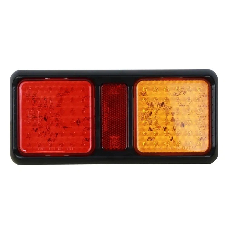 12v&24v Emark Approved 80mm Square Led Rear Light Tail And Indicator With Reflector For Trailer Semi Truck