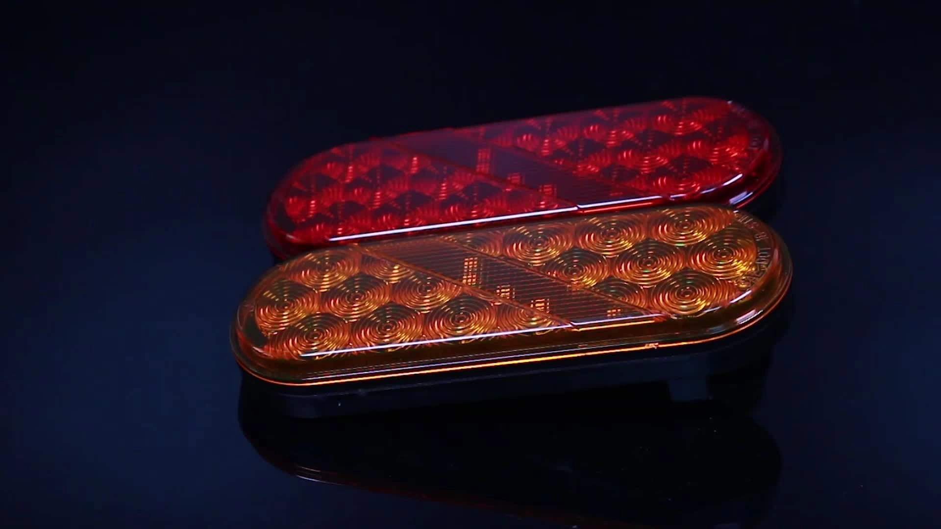12V 24V LED 6 Inch Oval Amber Red LED Side Marker Lights for Trucks Van trailer lamp,automotive parts1